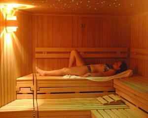 Sauna dans un magnifique spa suisse dans les dents du Midi